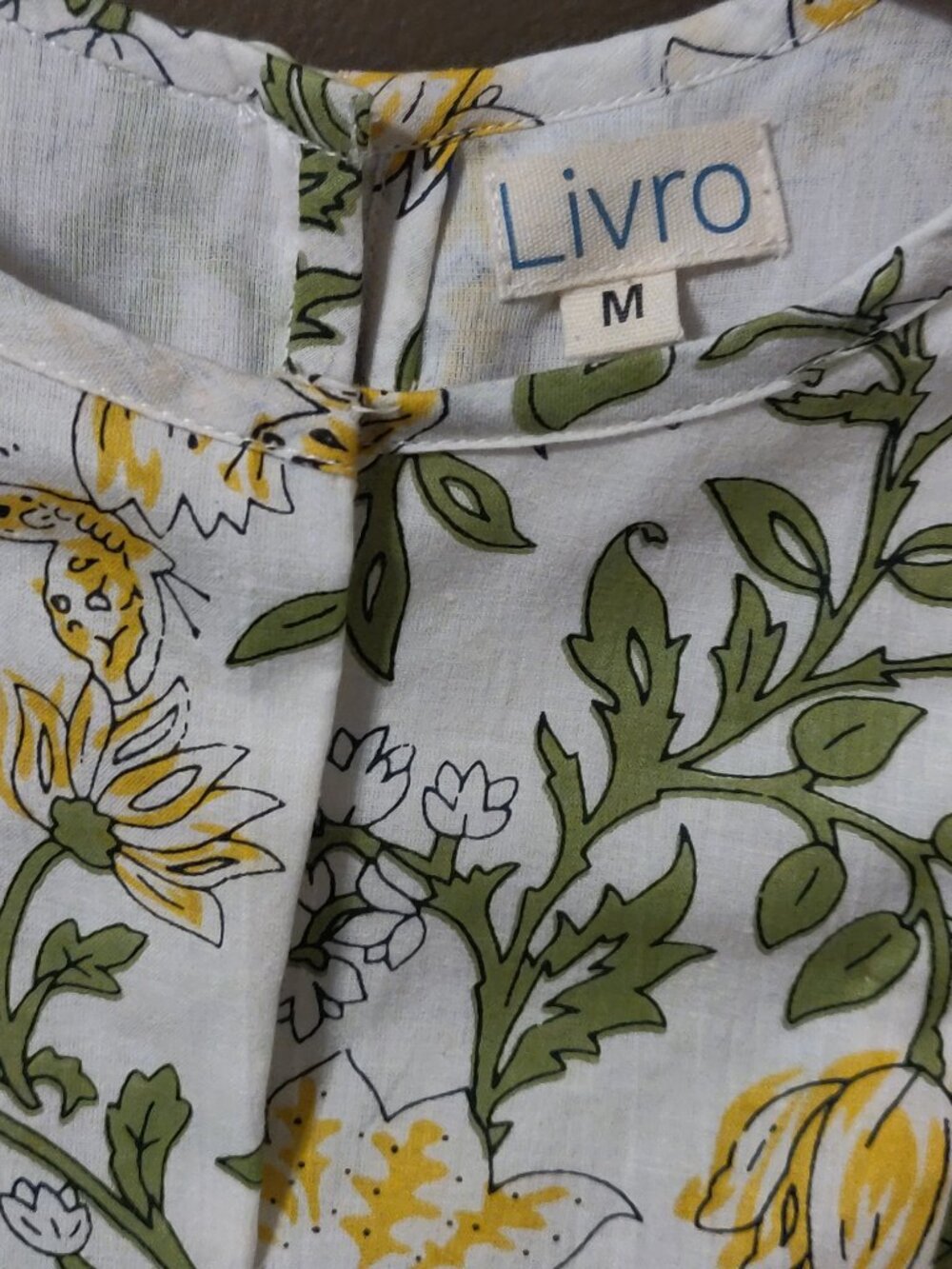 Livro Floral Cotton Sleeveless Maxi Dress With Pockets Size Medium - Picture 2 of 6